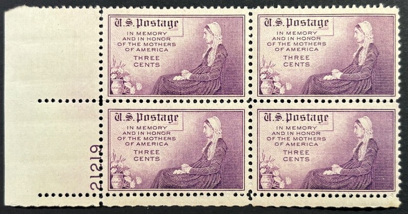 U.S. Scott 737, P.B. of 4, Mothers of America Issue, Rotary Press, F-VF, MNH