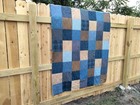 Handmade Shades of Blue and Tan Flannel Rag Quilt!  Farmhouse ~ Country ~ Plaids — photo 2