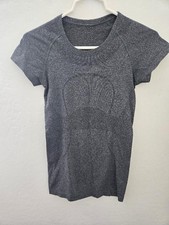 Lululemon Women's Sort Sleeve Running Gray Top Size 6