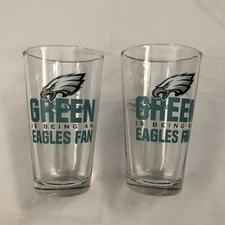 Philadelphia Eagles Bud Light Official Beer Sponsor  16 Oz Pint Glass - Set Of 2