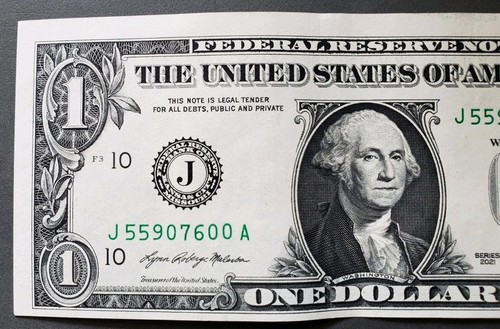 Misaligned, Miscut One Dollar bill US Currency Off center Error Different Cut - Picture 5 of 6