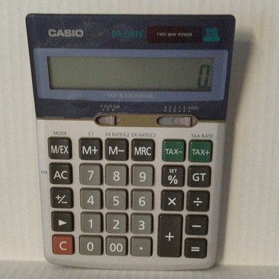 Casio DF-120TE 12-Digit Desktop Basic Calculator, LCD Display, Solar/Battery