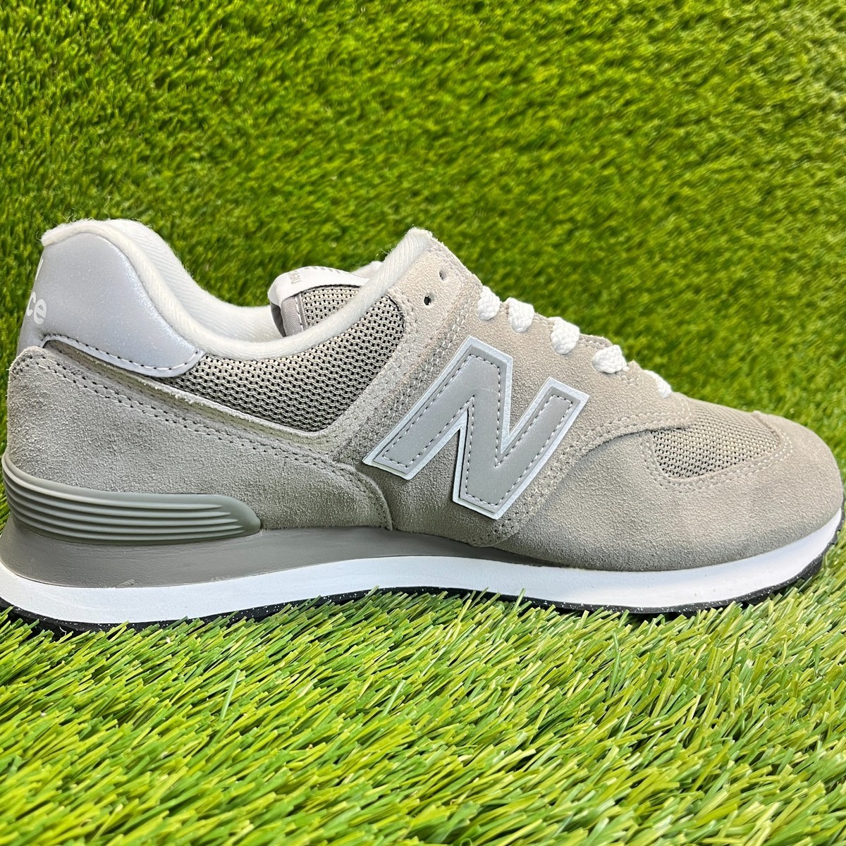New Balance Athletic Shoes - Gray and White Mens New Balance 574 Sneakers In White/Grey/Blue | Soletrader main image 3