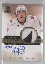 2011-12 Upper Deck The Cup Rookie Gold 7/28 Justin Faulk #151 Patch Auto 13dl