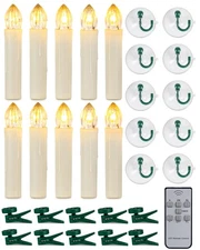 10 PCS LED Window Candles with Remote Timer, Battery Operated Flameless Taper...