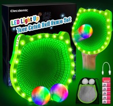 3D LED Glow Toss Catch Paddle Ball Game Set - Outdoor Fun for Kids  Adults, Age