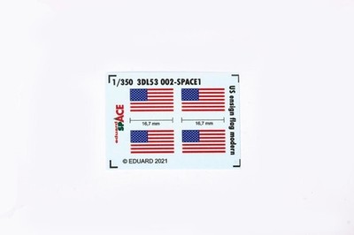 Eduard Accessories 3DL53002 - 1:350 US ensign flag modern SPACE - Neu