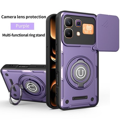 For Infinix Note 60 Pro, Hybrid Camera Lens Protector Stand Magnetic Case Cover
