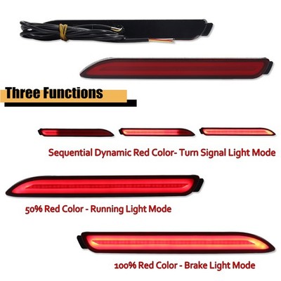 Taillight Style Red 3D Optic LED Bumper Reflector Lights For Lexus