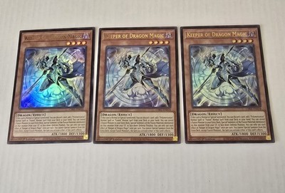 3x Yugioh Playset Keeper of Dragon Magic CH01-EN018 Ultra Rare 1st Ed Near Mint