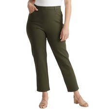VGUC Quince Ultra-Stretch Ponte Straight Leg 4-Pocket Pant Olive Small Petite