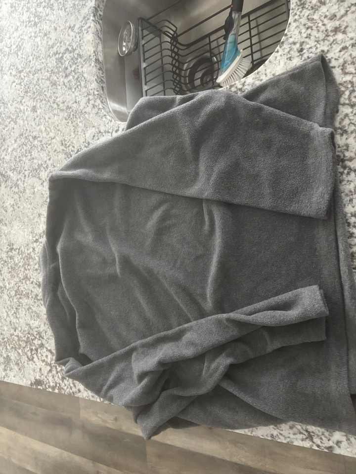 Pullover polar John Deere para hombre 1/4 cremallera manga larga gris XL bordado Foto 2 de 2