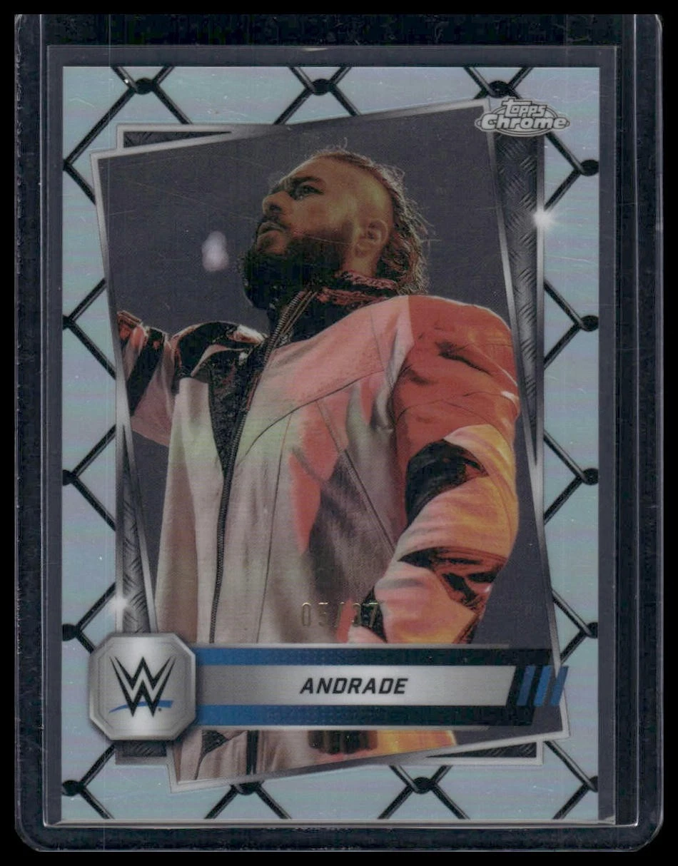 2025 Topps Chrome WWE #29 Andrade Steel Cage Refractor #/37