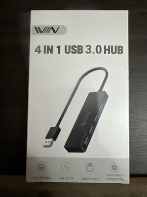 IVIIN USB 3.0 Hub, 4 Port Hub Splitter, A Expander 1 Feet, Black 