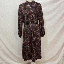 Vtg 70s novelty print midi dress