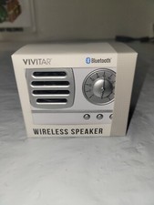 Vivitar Retro Radio Wireless Speaker Bluetooth in White New In Box. Za