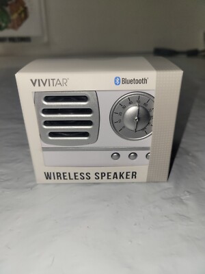 Vivitar Retro Radio Wireless Speaker Bluetooth in White New In Box.  Za 