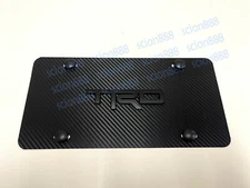 1pc 3D BlackTRD Style Emblem Carbon Style Aluminum Vanity Front License Plate