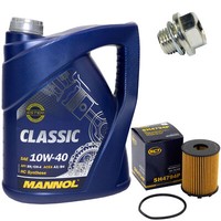 MotoröL Set 10W-40 5 Liter + ÖLfilter SH 4794 P + Schraube FüR Suzuki Wagon R+