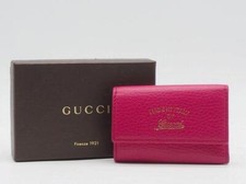GUCCI Key Case 6 Row Leather Pink Boxed Made In Italy Preowned Authentic