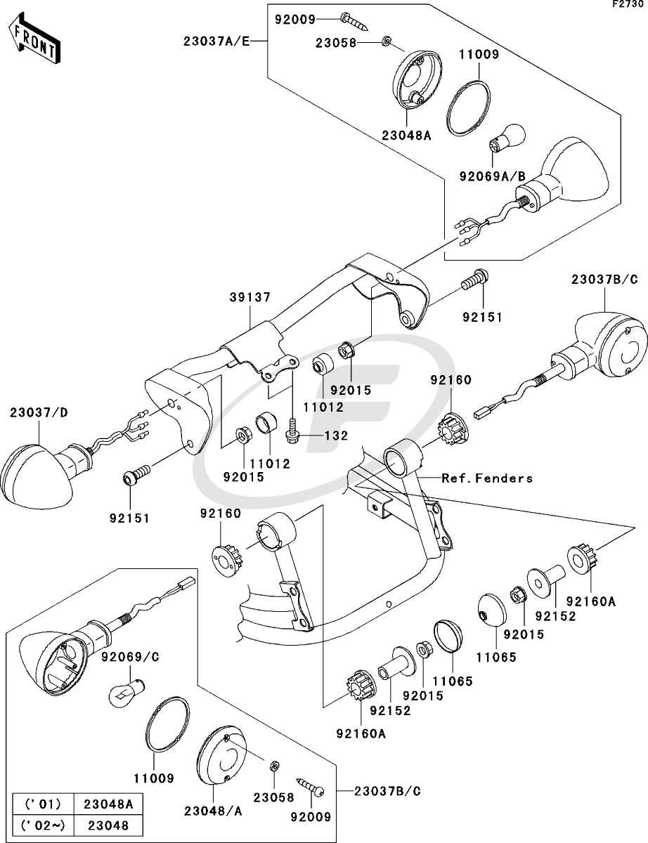 BN125 A1 ELIMINATOR New Genuine KAWASAKI 4x25 Self Tapping