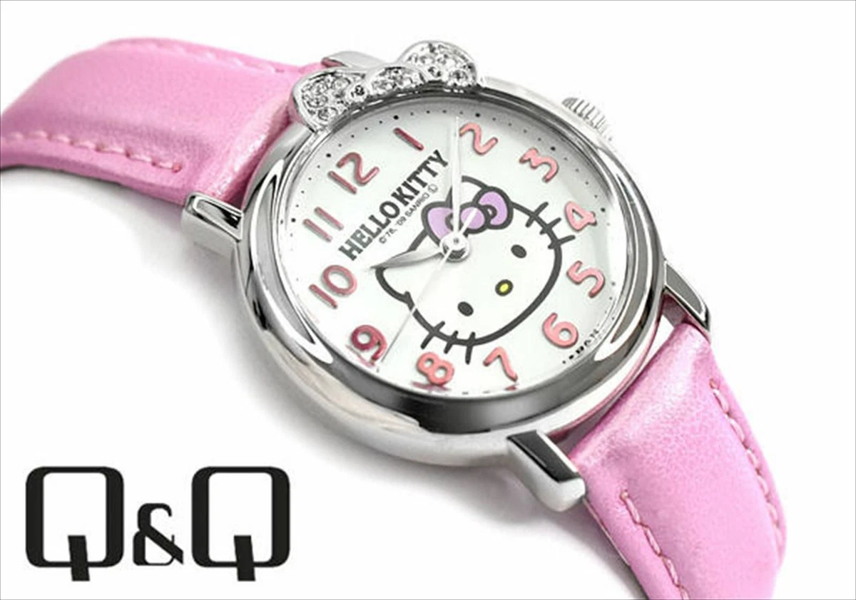 Citizen QQ Hello Kitty Analog Watch Pink Leather Band 0001N001 Ladies from Japan