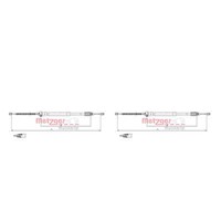 Metzger Bremsseilen Handbremsseil Set Links Rechts Hinten FüR Renault Clio II
