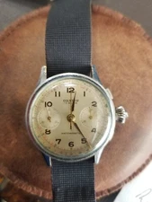 Orator WWII Vintage British Army Military 3-Button Chrono Landeron 47 FLYBACK