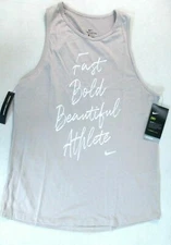 Nike Womens' Dri- Fit Tank Top Gym Training Beige Sand BQ05606 Multiple Sizes