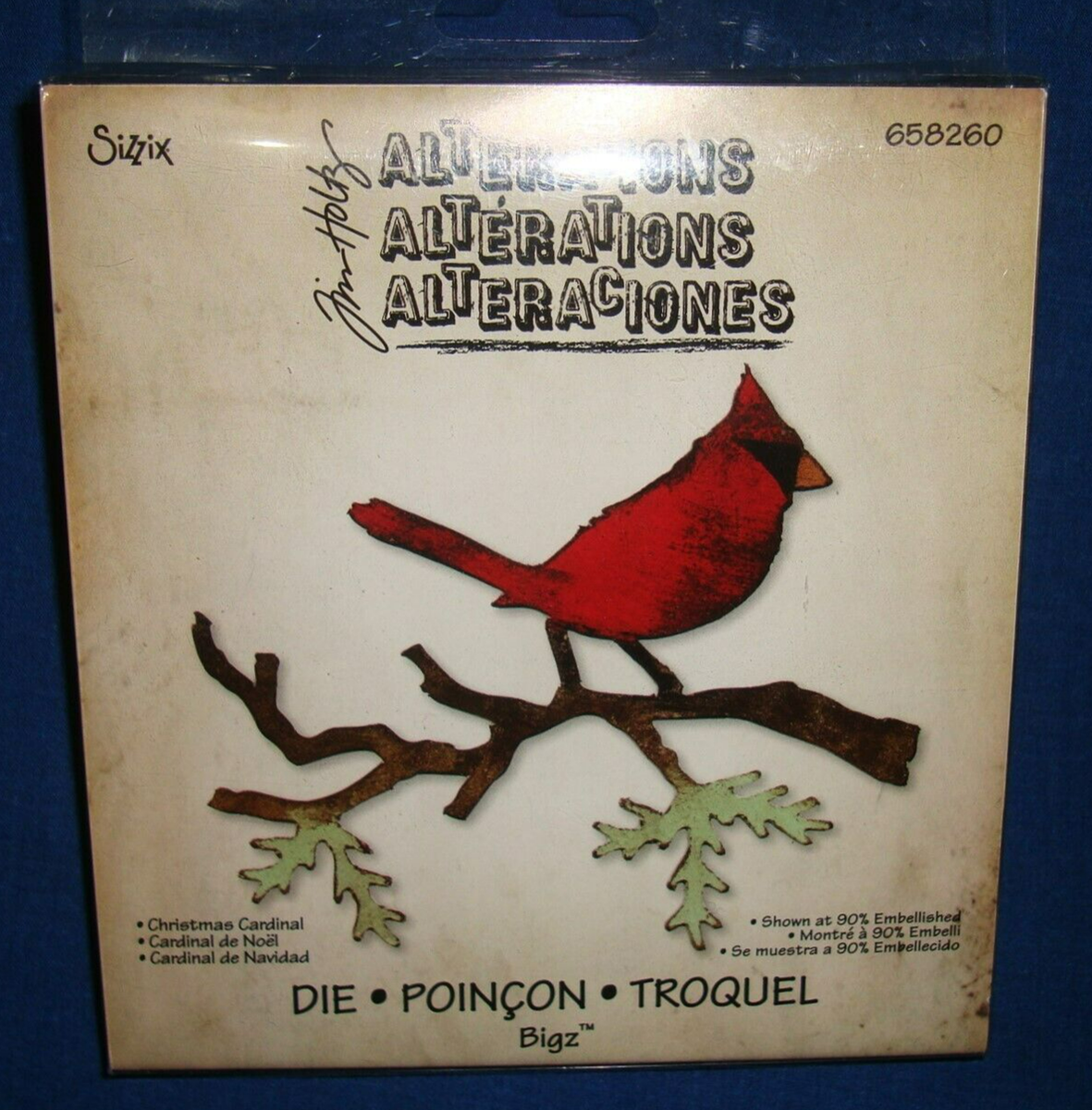Sizzix Tim Holtz Alterations CHRISTMAS CARDINAL Bigz Die