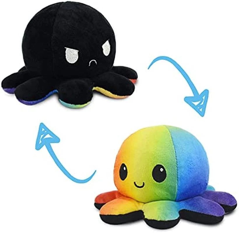 Teeturtle the Original Reversible Octopus Plushie Black