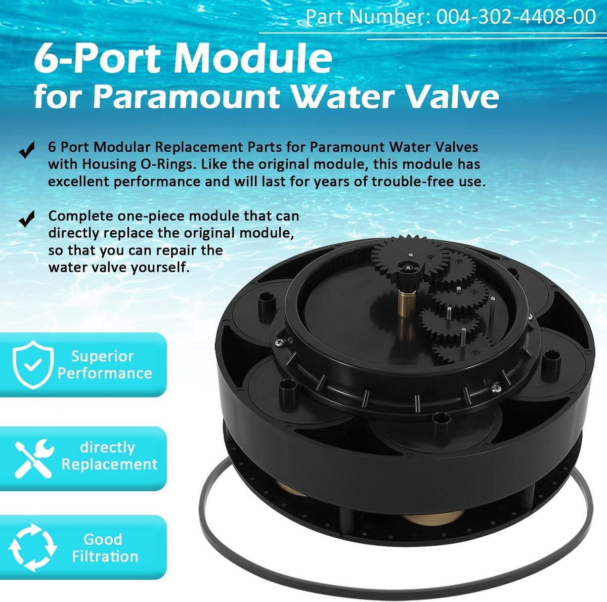 004-302-4408-00 6-Port Gear Module & Pressure Gauge for Paramount