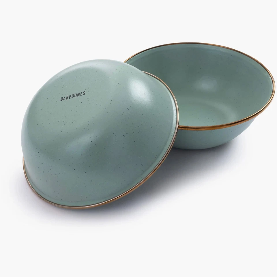 BAREBONES Emaille Schüssel Set Retro Camping Geschirr Schale Edelstahl 2 tlg - Bild 3 von 4