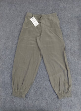 Zara Pants Joggers Womens Medium Green Olive Lyocell Drawstring Baggy Relaxed