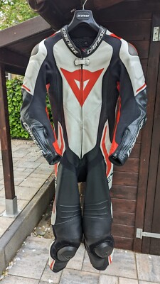 Dainese Lederkombi Gr.44 WEIS/ROT