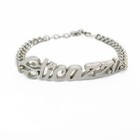 Bracciale Sticazzi Donna in Acciaio con Scritta Maglia Larga Braccialetto Silver