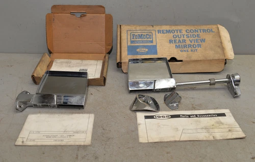 2 1965 outside original Ford mirror Fairlane Galaxie Falcon Mustang OEM part lot