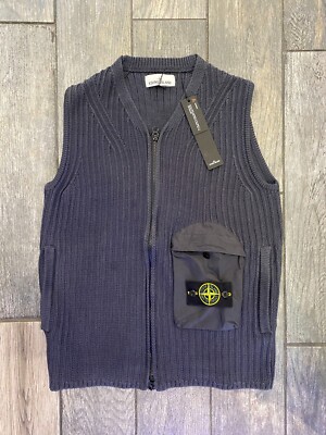 Stone Island 681551501 RARE SHOWROOM KNITTED SWEATER VEST Made Italy Size Large