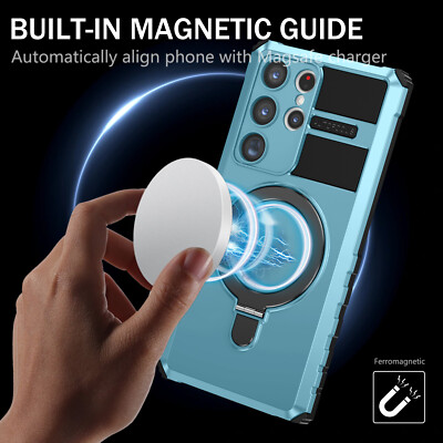 Magnet Hülle für Samsung S23 S22 S21 Note20 Ultra für MagSafe Ring Ständer Cover