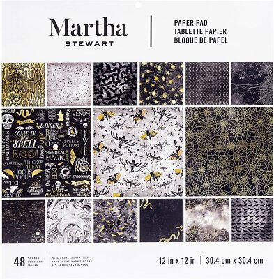 Martha Stewart Crafts  Paper Pad 12 x 12 Paper Pad Halloween Elegant 48 Pages