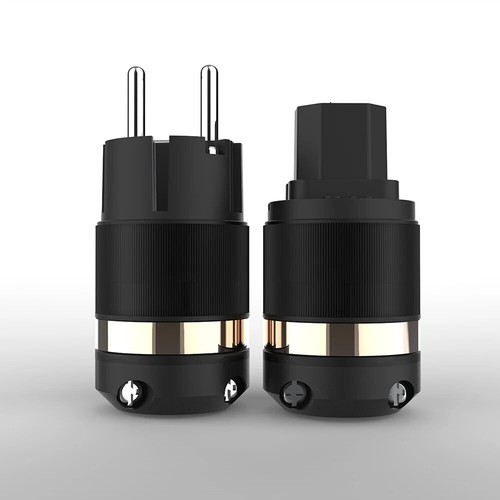 HIFI Rhodium Plated Audio EU Schuko US Power Connector AC IEC Female Power plugs - Picture 3 of 28