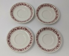 Buffalo China Saucers BUF511B Vtg White Red Horses Chariots Greco Roman Figures