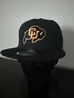 Colorado Buffaloes Buffs Cu Ralphie Gold Logo Black Adult Size Snapback Hat New