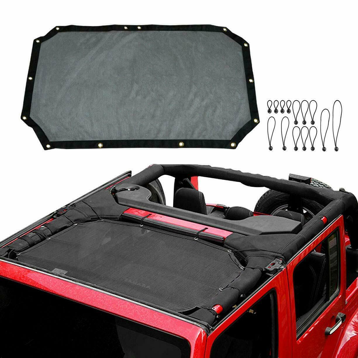 Front Roof Sun Shade Polyester Top Cover for 07-17 Jeep Wrangler JK JKU,  Black t | eBay