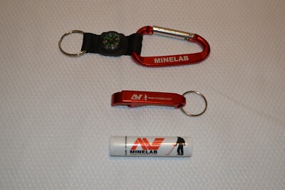 MINELAB DETECTORS ~ ACCESSORIES ~ D-RING & COMPASS ~ BOTTLE OPENER ~ LIP BALM