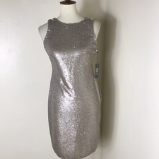 Vince Camuto Sequin Sheath Dress Size 2 Champagne Gold NWT