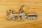 Vintage Costume Jewelry Railroad Train Engine Coal Tender Pendant Bracelet Charm