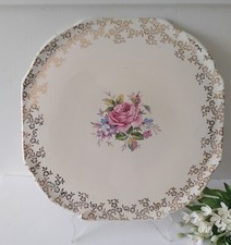 Vintage Serving Rose Cake Plate Elijah Cotton Ltd Staffordshire England