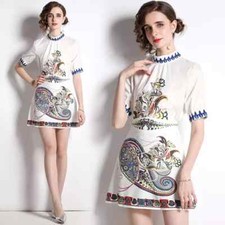 tailleur completo donna set colorato bianco corto gonna camicia GIPSY 20489