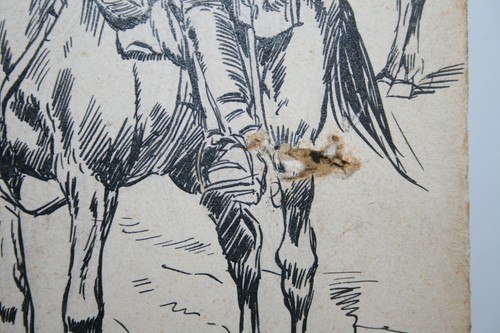 OTTO GERLACH original Dibujo a tinta saludo de Manöverfelde Bayr. Varilla de división - Imagen 12 de 12